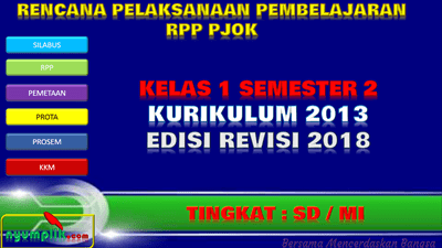 RPP PJOK Kurikulum 2013 Kelas 1 Semester 2 Revisi 2018