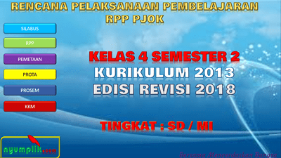 RPP PJOK Kurikulum 2013 Kelas 4 Semester 2 Revisi 2018