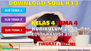 Download Soal Kelas 4 Tema 4 Kurikulum 2013 Revisi 2018