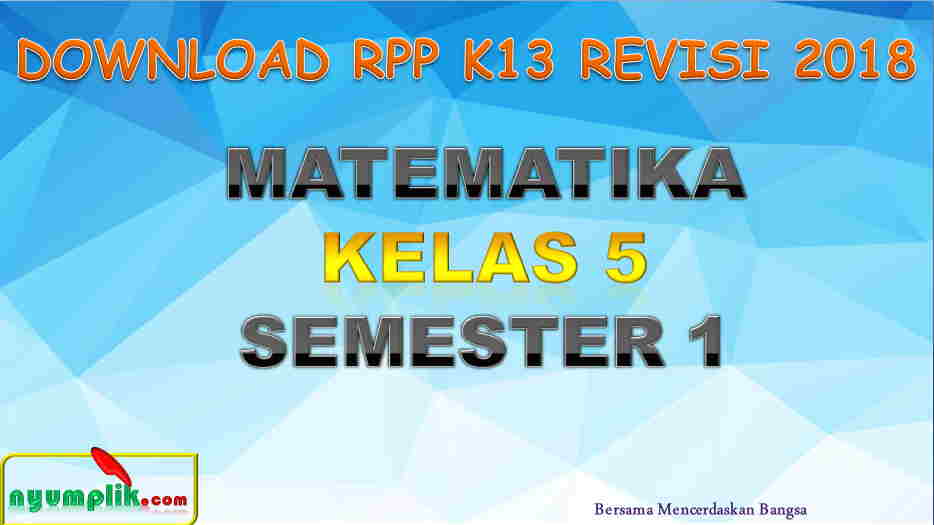 RPP MTK Kelas 5 Semester 1
