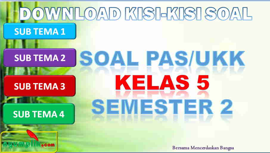 Kisi-kisi PAS/UKK Kelas 5 Semester 2