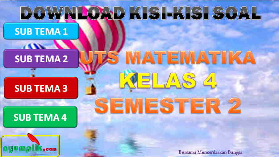 Kisi-kisi UTS MTK Kelas 4 Semester 2