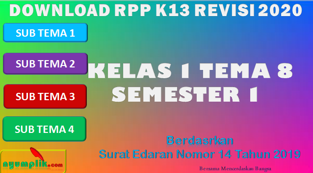 RPP K13 Kelas 1 Tema 8